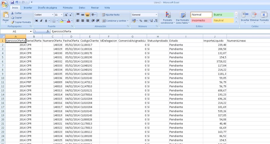 Exportaciones a Excel desde Sage Murano