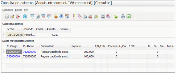 Regularización de existencias