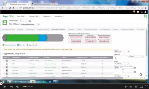 Video Integración Sage CRM y Mailchimp